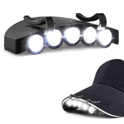 5 LED Clip Headlamp Hat Cap Light