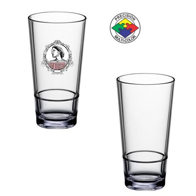 20 Oz. Plastic Stacking Pint/Mixing Glass - Clear (Screen Printed)