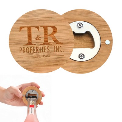 Round Bamboo Magnetic Opener