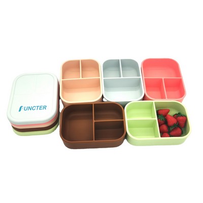 3-Compartment 25oz Silicone Lunch Box Lunch Container