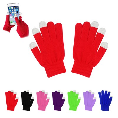 Stylish Acrylic Touch Screen Knit Gloves for Connectivity