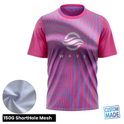 Unisex and Kids' Full Sublimation Short Sleeve T-Shirt - 150G Performance Grade Short Hole Mesh