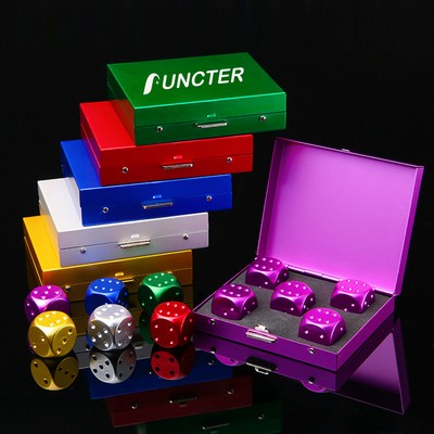 5 Pcs Metal Dice Game Set w/ Metal Container