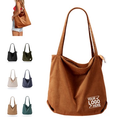 Casual Corduroy Tote Bag