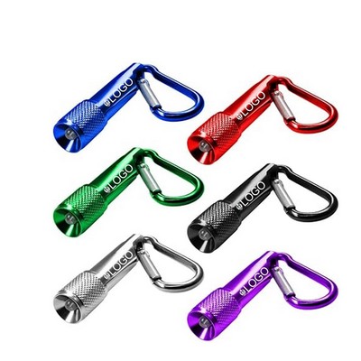 Aluminum LED Flashlight with carabiners