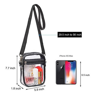 Clear PVC Cross body Purse Bag With Front Pocket