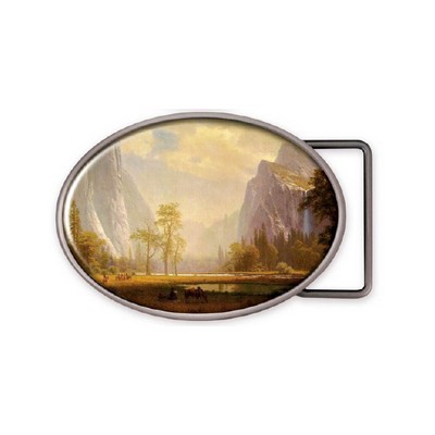 Oval Belt Buckle W/ Custom Insert (3.75" x 2.75")