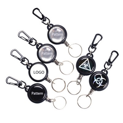 Badge Reel With Carabiner Retractable With Key Chain