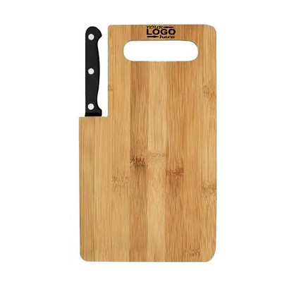 Bamboo Cutting Board with Knife