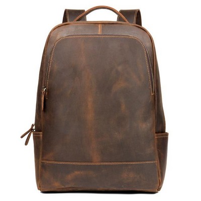 The Vernon Full Grain Vintage Leather Minimalist Backpack (16.9"x11.8"x5.1")