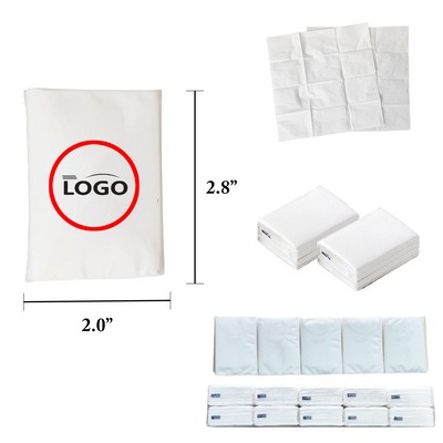 MOQ200 Mini Tissue Pack Personalized Napkins Handkerchiefs Promotional Face Tissues