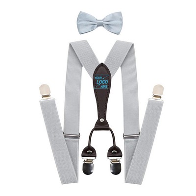 Men's Elastic X-Back Suspenders and Bow Tie Set