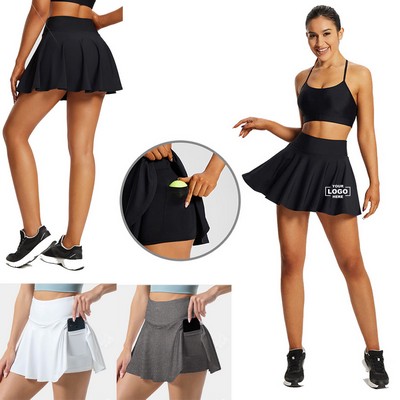 Pleated Athletic Skort With Pocket