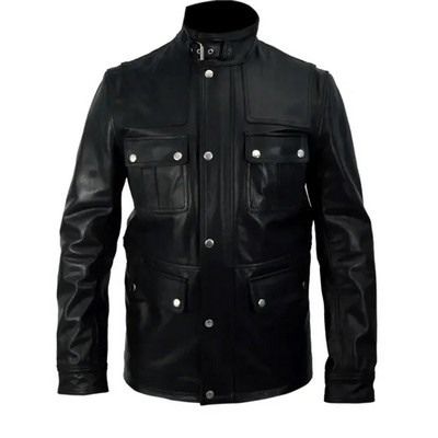 Premium Black Leather Jacket ( XS - 4XL )