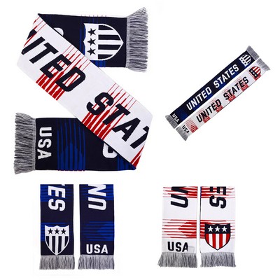 Knitted Scarf For USA Soccer Team