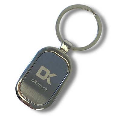 Rounded Rectangle Matte Center Keychain