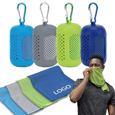 Microfiber Sport Cooling Towel With Silicone Storage Bag