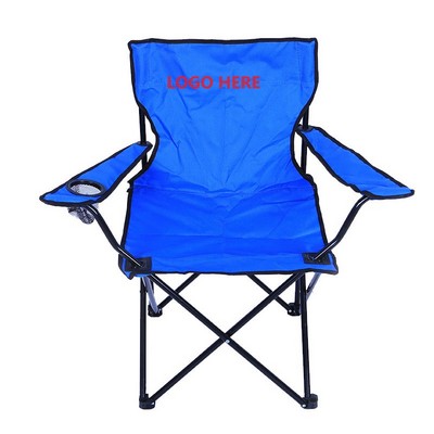 Portable Folding Chair With Arm Rest Cup Holder And Carrying