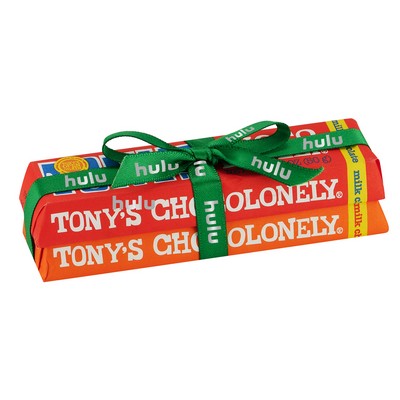 Tony's Chocolonely® Small Chocolate Bar 2 Pack w/ Custom Ribbon (Milk Chocolate Sea Salt Caramel)