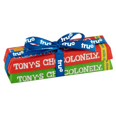 Tony's Chocolonely® Small Chocolate Bar 2 Pack w/ Custom Ribbon (Dark Chocolate Almond Sea Salt)