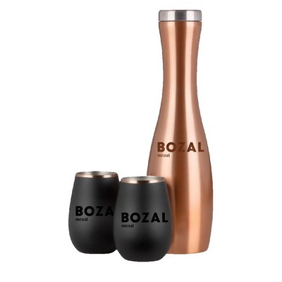 Insulated Carafe and Wine Tumbler Set