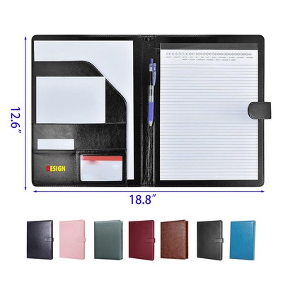 Padfolio Portfolio Folder Faux Leather Interview Resume Folder with Document Organizer