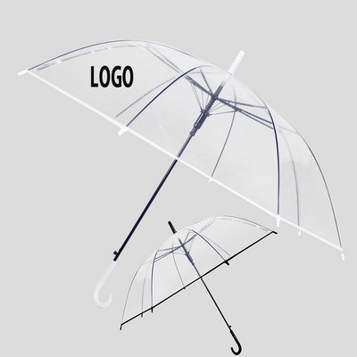 8K Transparent Auto Open Long Stick Umbrella