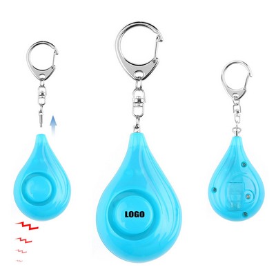 Water Drop Safety Alarm Keychain with LED Light and 120DB Panic Sound