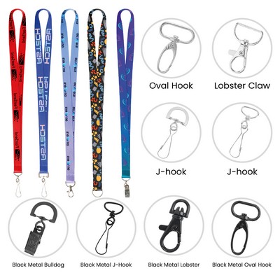 3/4" Dye-Sublimated Full-Color Lanyard