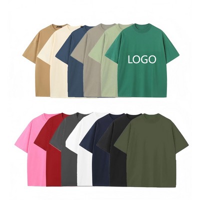 Mens Heavyweight Cotton T-Shirt Plain Tee