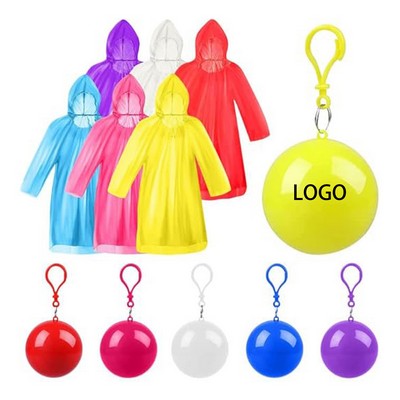 Disposable Waterproof Raincoat In Keychain Ball