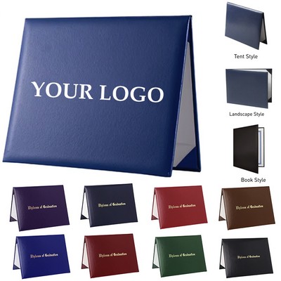 High Quality Customize PU Leather Certificate Holder Folder