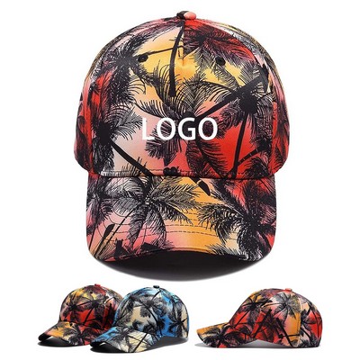 5-Panel Full-Color Printed Structured Baseball Caps