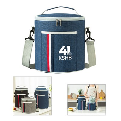 Round Cooler Bag with Removable Strap