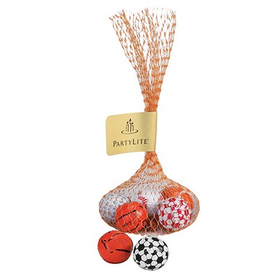 Chocolate Sport Balls in Mesh Bag (5 Piece)