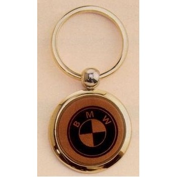 Leather Front/ Brass Back Keyring