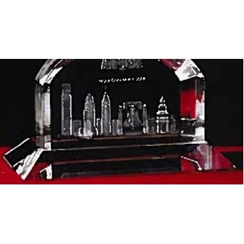 3-D Crystal Washington DC Skyline in Grand Arch Award w/Customization