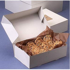 1 Piece White Folding Cake/Pastry Box (9 1/2"x9 1/2"x5")