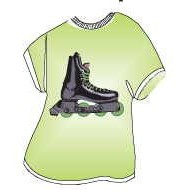 Roller Blade T-Shirt Lapel Pin