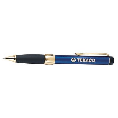 Blue Ballpoint Pen w/Gold Trim & Black Grip