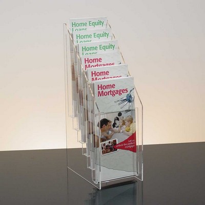 6-Pocket Clear Acrylic Brochure Holder - Countertop