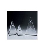 Small Crystal Triangle Globe Award (4"x2"x6")