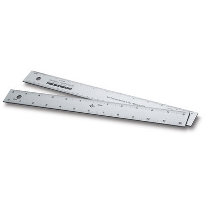 12" Straight Edge Ruler w/Center Finding Back