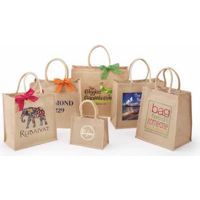 Premier Line Jute Shopping Bag w/Rope Handle Screen Print (16"x8"x14")