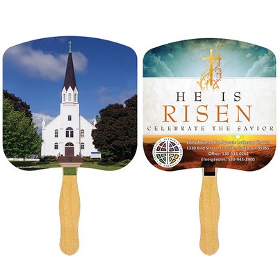 Religious Hand Fan/ Church-Religious with Four Color Process Imprint