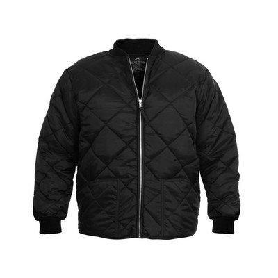 Diamond Quilted Black Military Flight Jacket (2XL to 4XL)