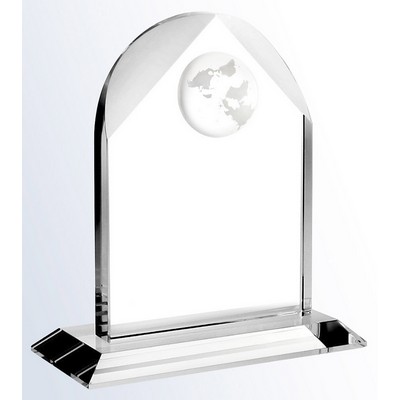 Crystal Distinguished Globe Arch Award, Small (5-1/2"x6"H)