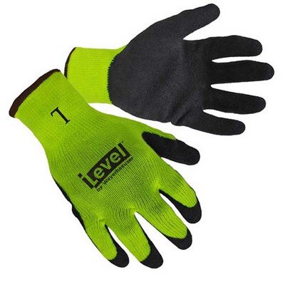 Hi-Viz Lime Textured Latex Palm Coated Gloves