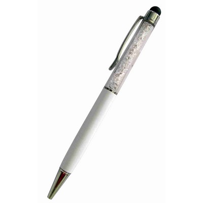 Crystal Stylus Pen / Ballpoint Pen - White