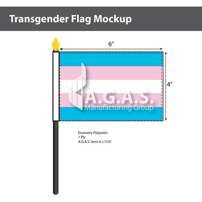 Transgender Stick Flag 4"X6"